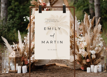 Palm Tree Wedding Welcome Sign